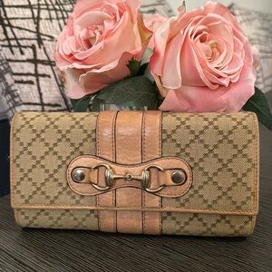 💯Authentic Gucci horsebit diamante wallet